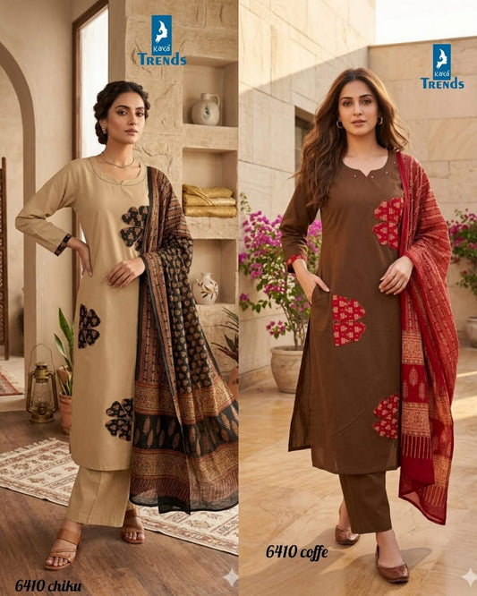 Design 6410 Kaya Trends Readymade Cotton Pant Suits Manufacturer Ahmedabad
