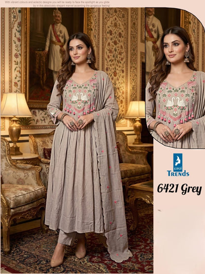 Design 6421 Kaya Trends Chanderi Readymade Anarkali Suits Wholesaler