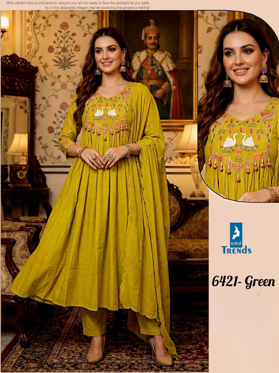 Design 6421 Kaya Trends Chanderi Readymade Anarkali Suits Wholesaler