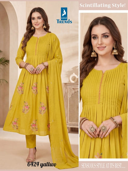 Design 6424 Kaya Trends Cotton Readymade Anarkali Suits Supplier
