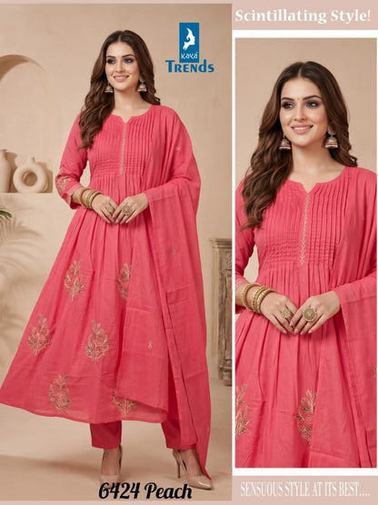 Design 6424 Kaya Trends Cotton Readymade Anarkali Suits Supplier