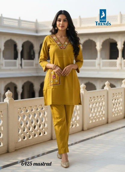 Design 6425 Kaya Trends Dhabu Cotton Co Ord Set Wholesaler Ahmedabad