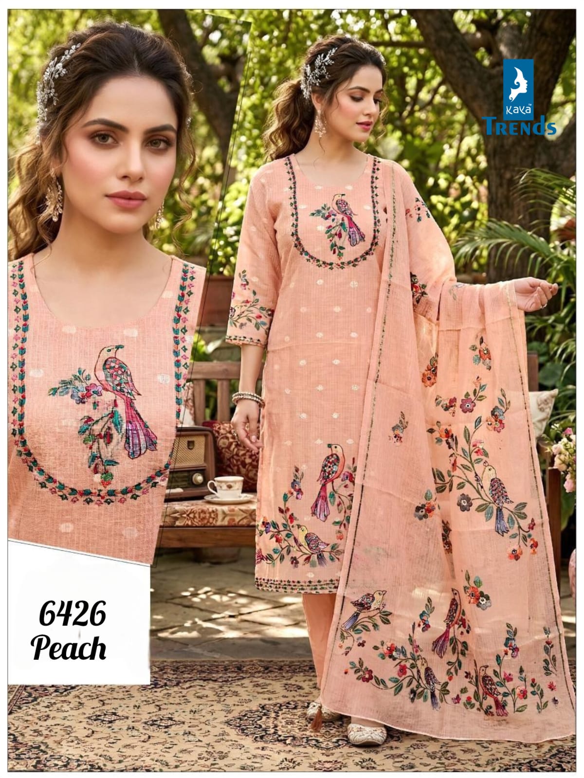 Design 6426 Kaya Trends Kota Checks Readymade Pant Style Suits Supplier India