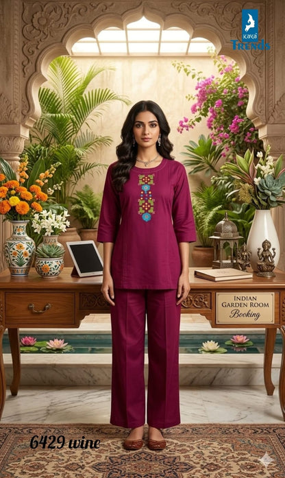 Design 6429 Kaya Trends Dhabu Cotton Co Ord Set Wholesale Price