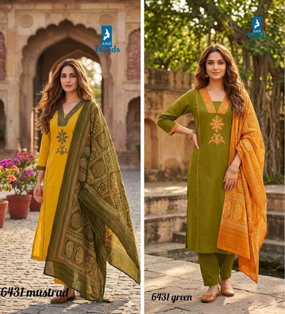 Design 6431 Kaya Trends Dhabu Cotton Readymade Pant Style Suits Wholesaler India