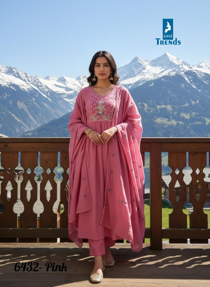 Design 6432 Kaya Trends Chanderi Readymade Anarkali Suits Manufacturer Gujarat