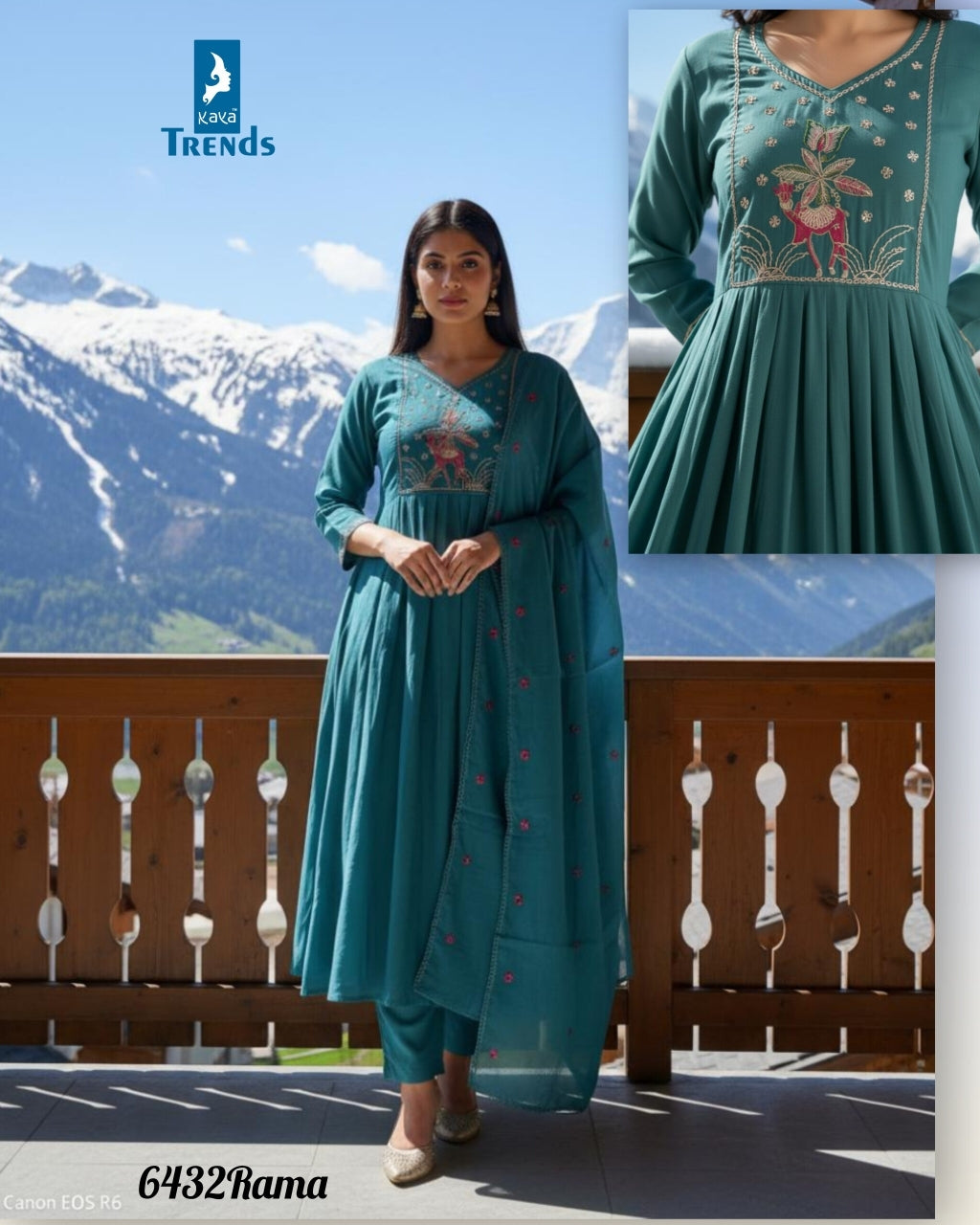 Design 6432 Kaya Trends Chanderi Readymade Anarkali Suits Manufacturer Gujarat