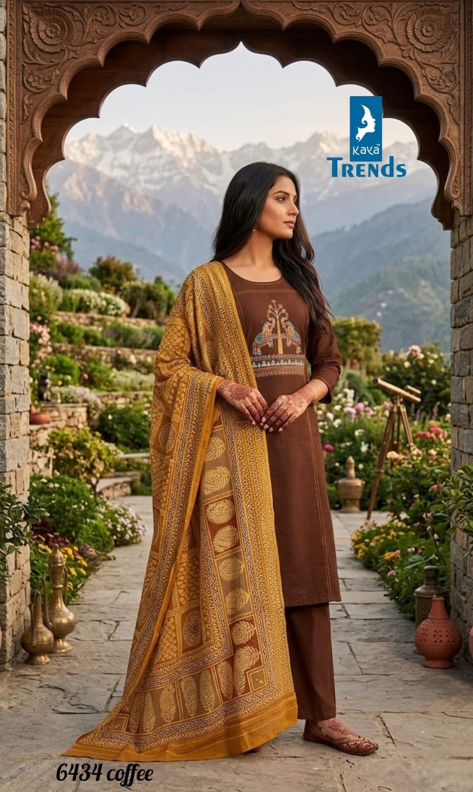 Design 6434 Kaya Trends Dhabu Cotton Readymade Pant Style Suits Wholesale Rate