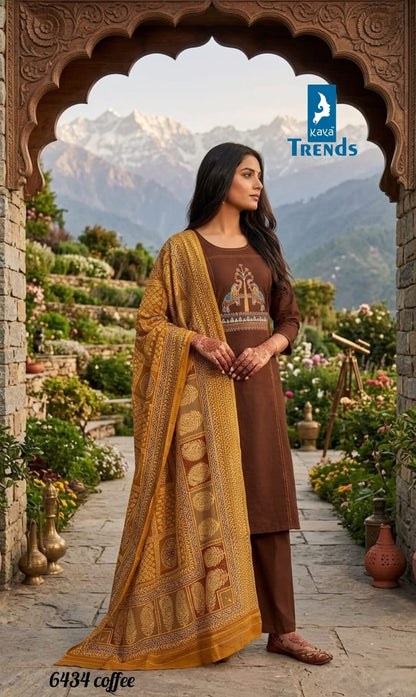Design 6434 Kaya Trends Dhabu Cotton Readymade Pant Style Suits Wholesale Rate