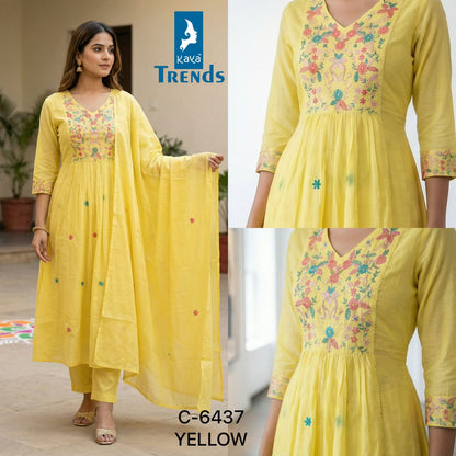 Design 6437 Kaya Trends Cotton Readymade Anarkali Suits Wholesaler