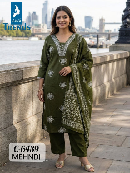 Design 6439 Kaya Trends Rayon Readymade Pant Style Suits Supplier