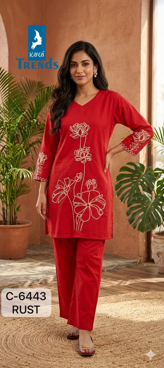 Design 6443 Kaya Trends Dhabu Cotton Co Ord Set Manufacturer Ahmedabad