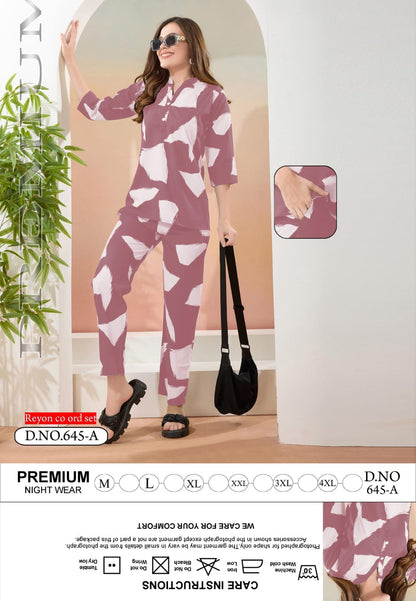 Design 645 Kavyansika Reyon Co Ord Set Exporter Gujarat