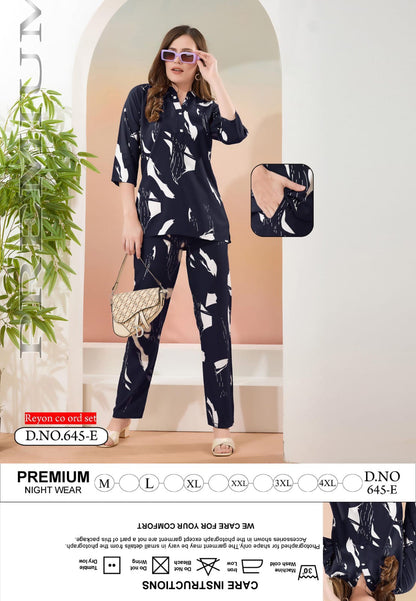 Design 645 Kavyansika Reyon Co Ord Set Exporter Gujarat