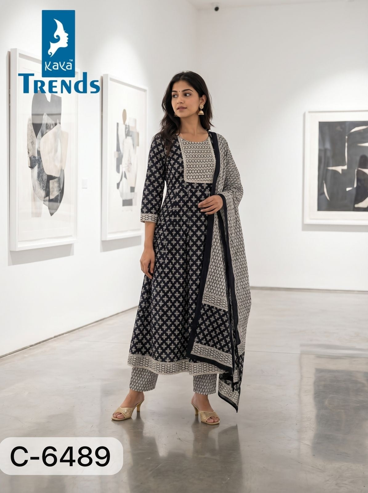 Design 6487 To 6489 Kaya Trends Cotton Readymade Anarkali Suits Exporter