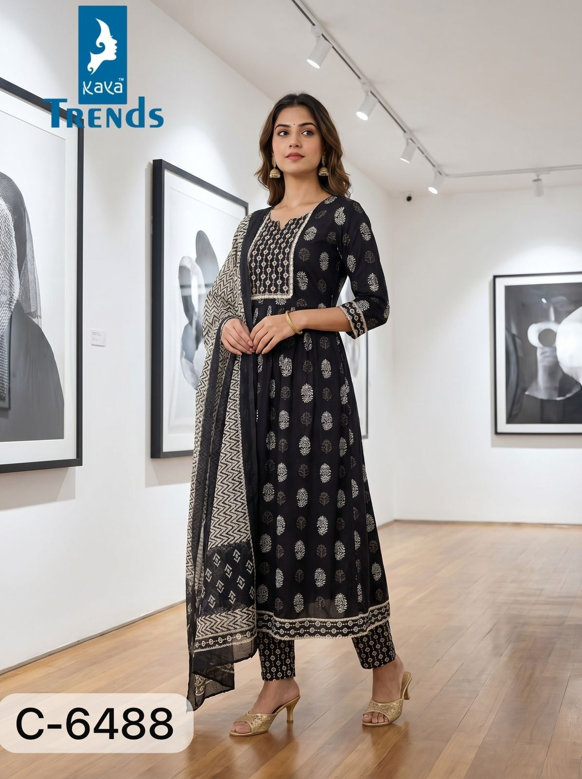 Design 6487 To 6489 Kaya Trends Cotton Readymade Anarkali Suits Exporter