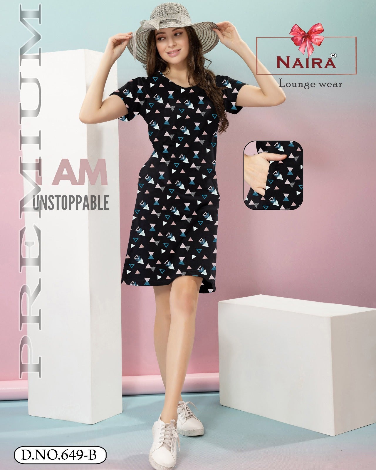 Design 649 Naira Kavyansika Hosiery Cotton Short Night Gown Exporter Gujarat
