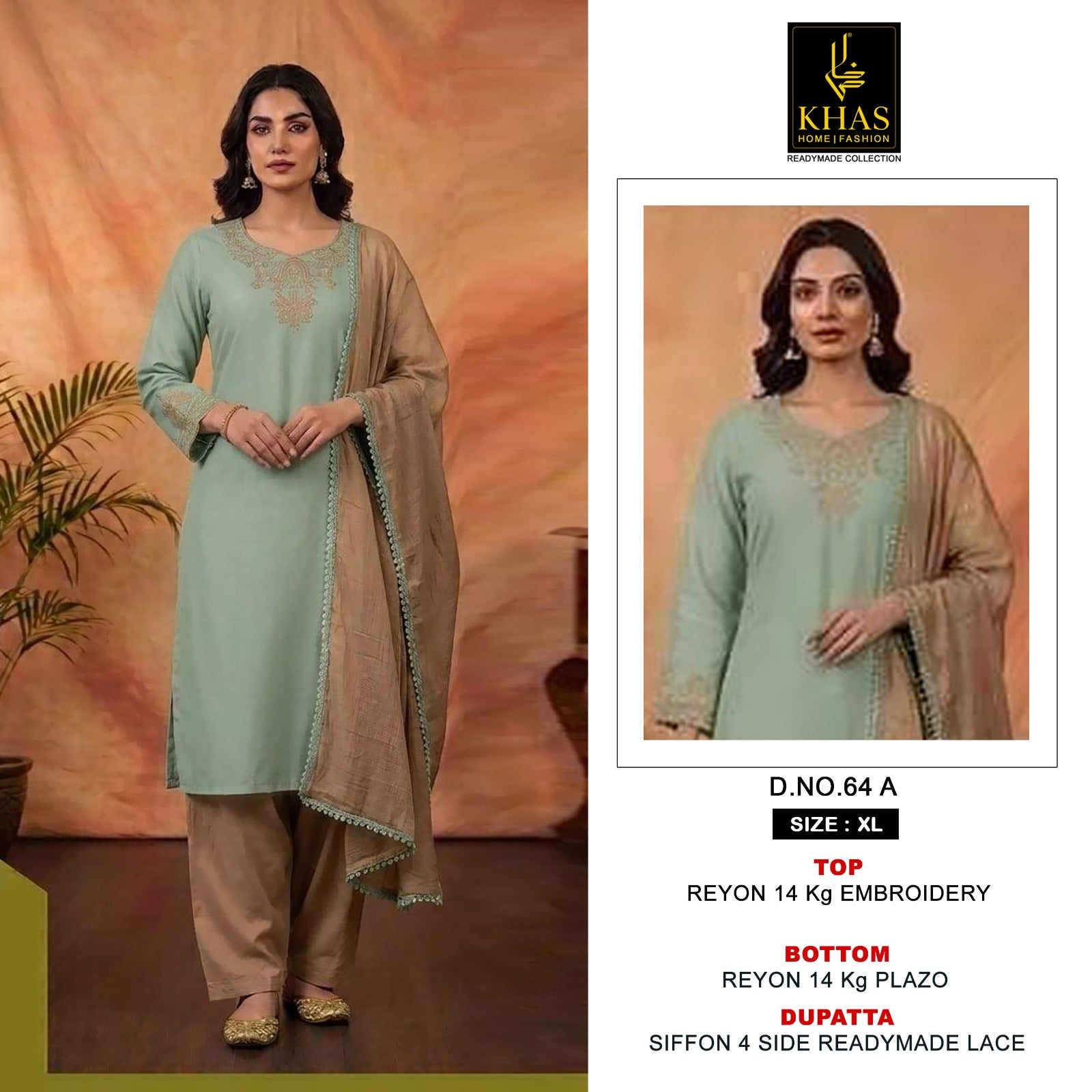 Design 64 Khas Rayon Readymade Plazzo Style Suits Wholesaler Ahmedabad