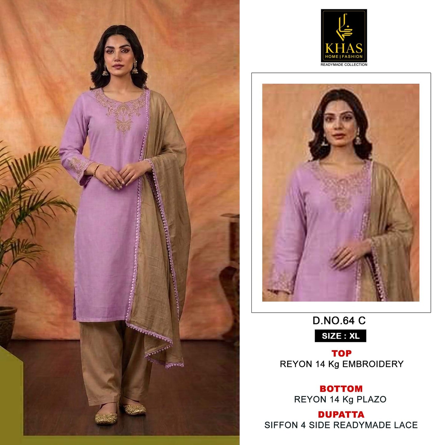 Design 64 Khas Rayon Readymade Plazzo Style Suits Wholesaler Ahmedabad