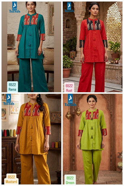 Design 6522 Kaya Trends Dhabu Cotton Co Ord Set Wholesale