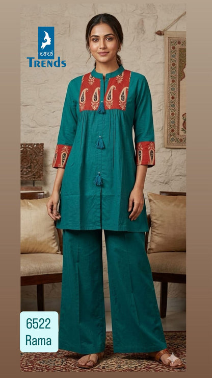 Design 6522 Kaya Trends Dhabu Cotton Co Ord Set Wholesale
