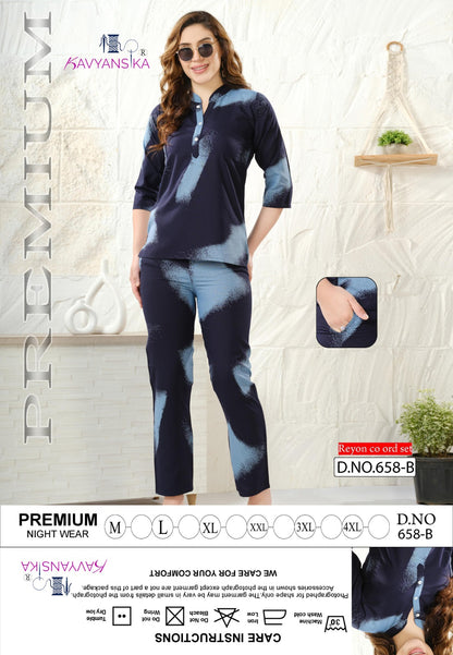 Design 658 Kavyansika Reyon Co Ord Set Manufacturer