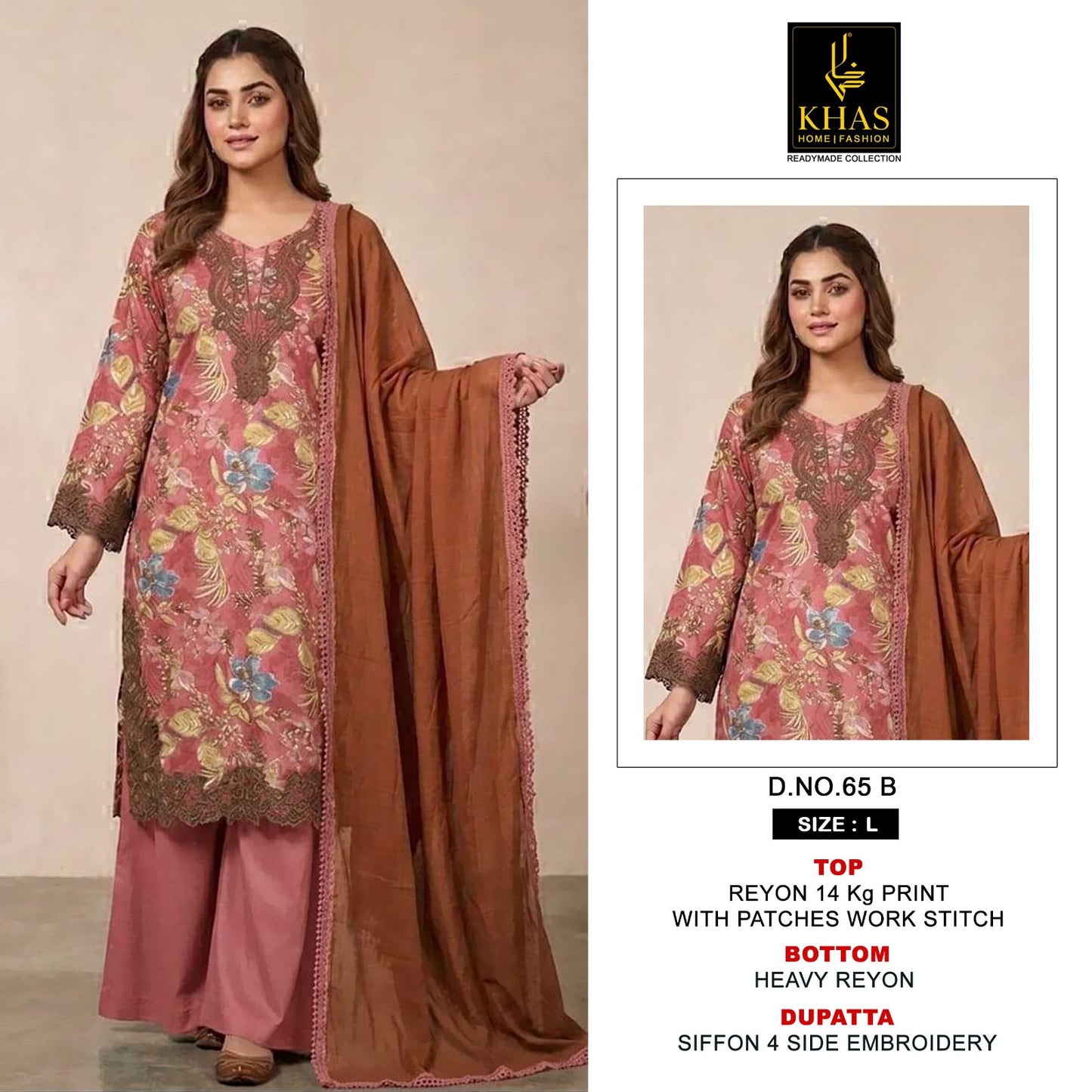 Design 65 Khas Rayon Readymade Plazzo Style Suits Wholesaler India
