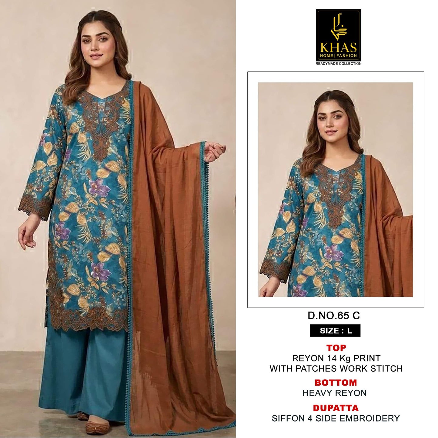 Design 65 Khas Rayon Readymade Plazzo Style Suits Wholesaler India