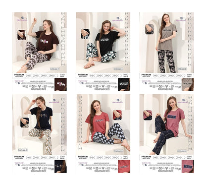 Design 660 Kavyansika Hosiery Pyjama Night Suits Wholesaler Ahmedabad