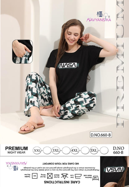 Design 660 Kavyansika Hosiery Pyjama Night Suits Wholesaler Ahmedabad
