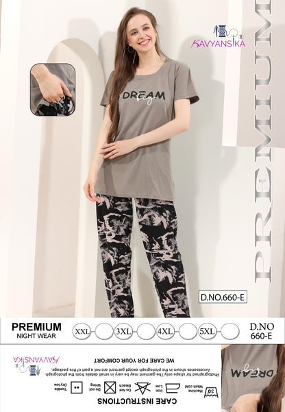 Design 660 Kavyansika Hosiery Pyjama Night Suits Wholesaler Ahmedabad