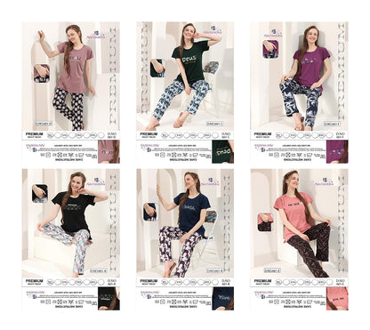 Design 661 Kavyansika Hosiery Pyjama Night Suits Exporter Gujarat