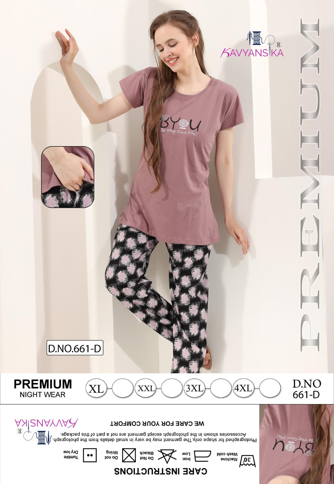 Design 661 Kavyansika Hosiery Pyjama Night Suits Exporter Gujarat