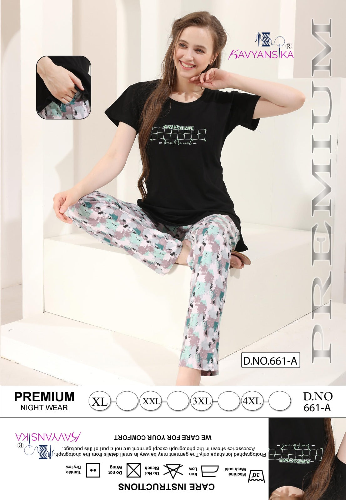 Design 661 Kavyansika Hosiery Pyjama Night Suits Exporter Gujarat