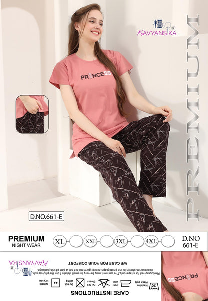 Design 661 Kavyansika Hosiery Pyjama Night Suits Exporter Gujarat