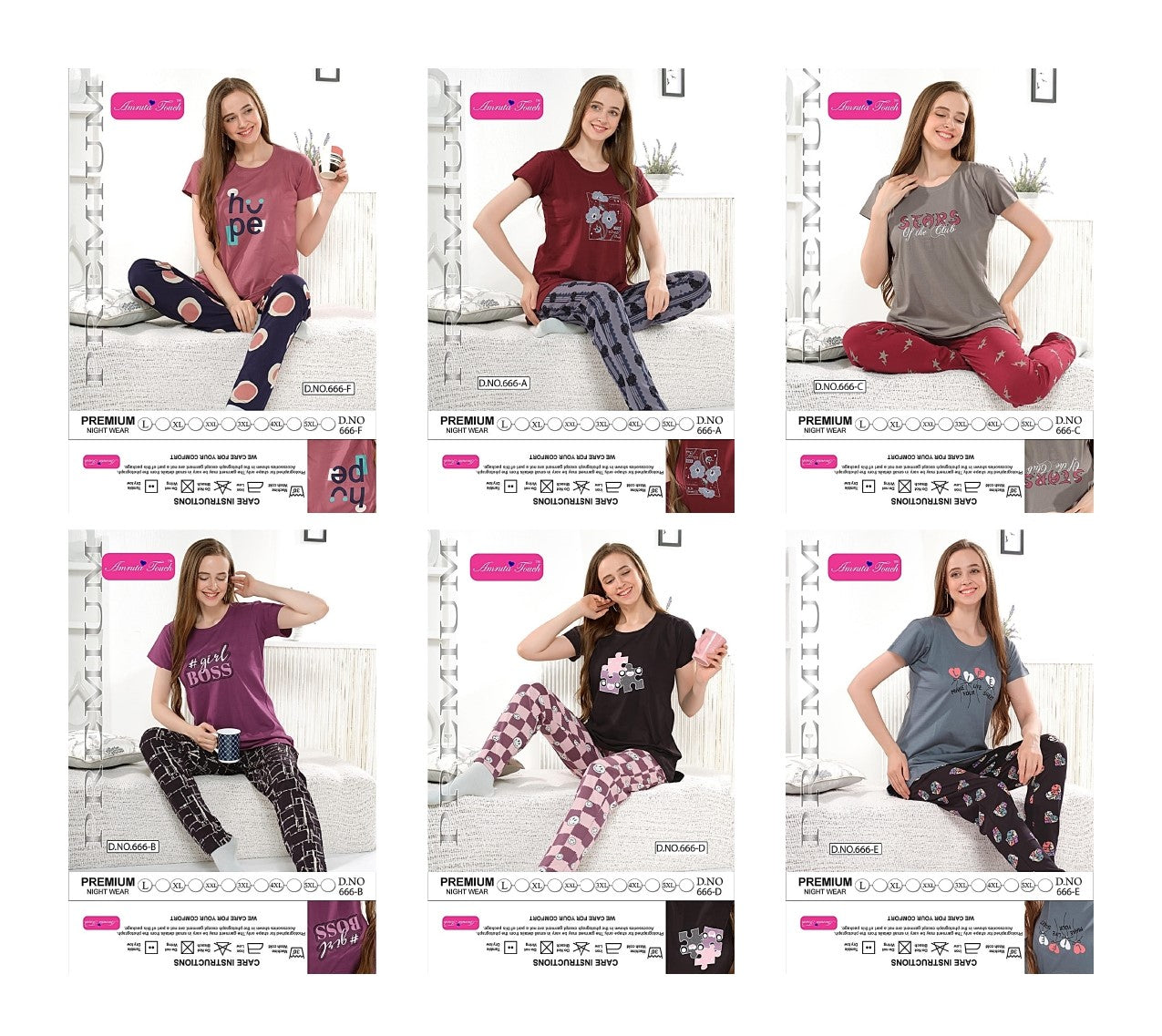 Design 666 Kavyansika Hosiery Cotton Pyjama Night Suits Exporter Ahmedabad