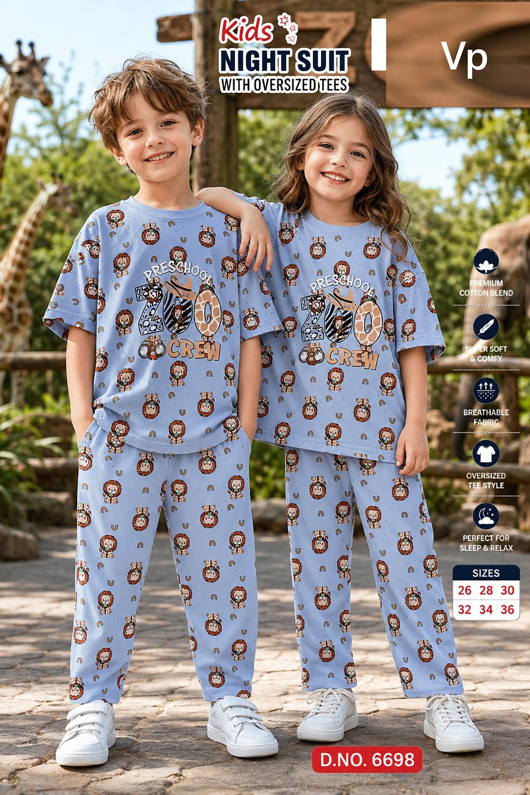 Design 6698 Vp Hosiery Cotton Unisex Kids Co Ord Set Wholesaler Gujarat