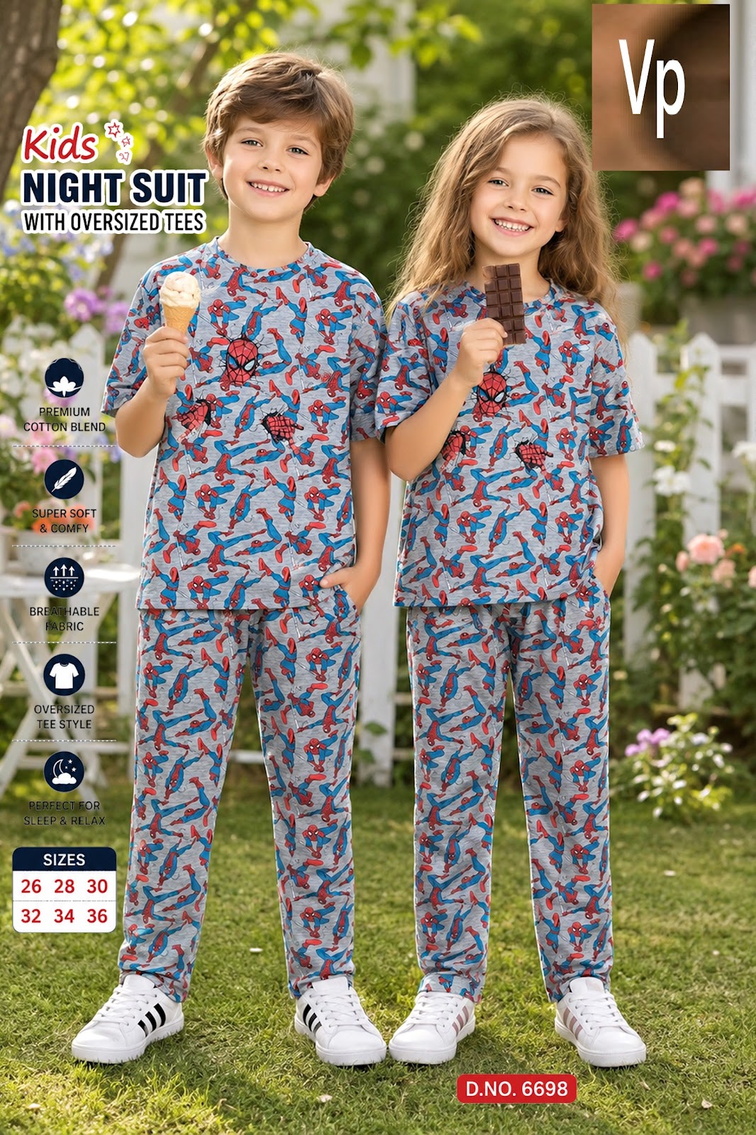 Design 6698 Vp Hosiery Cotton Unisex Kids Co Ord Set Wholesaler Gujarat