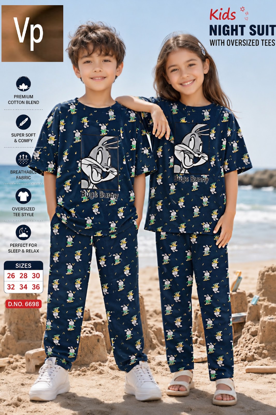 Design 6698 Vp Hosiery Cotton Unisex Kids Co Ord Set Wholesaler Gujarat