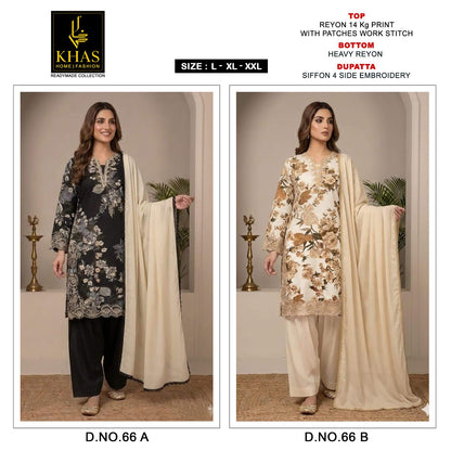 Design 66 Khas Rayon 14Kg Pakistani Readymade Suits Supplier
