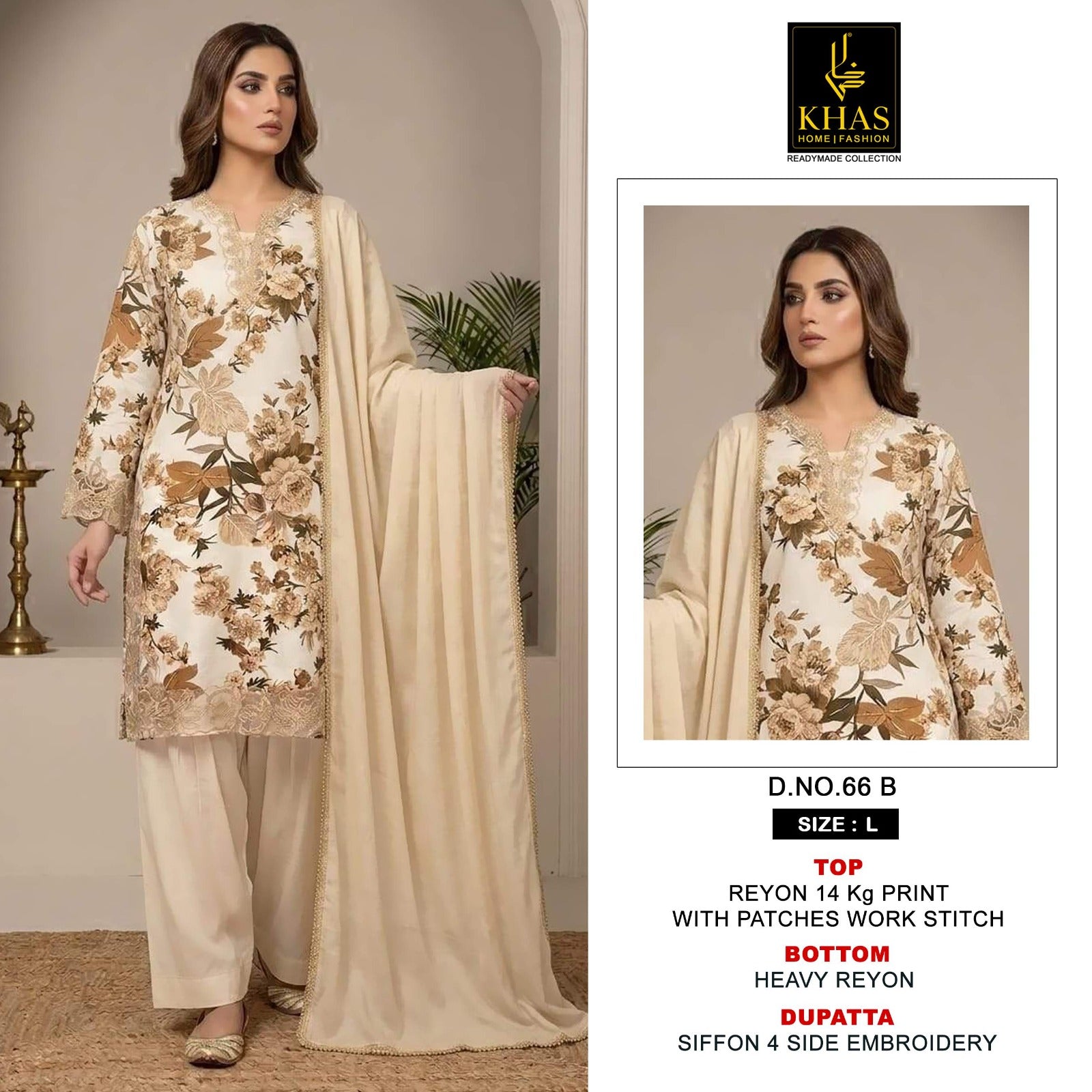 Design 66 Khas Rayon 14Kg Pakistani Readymade Suits Supplier