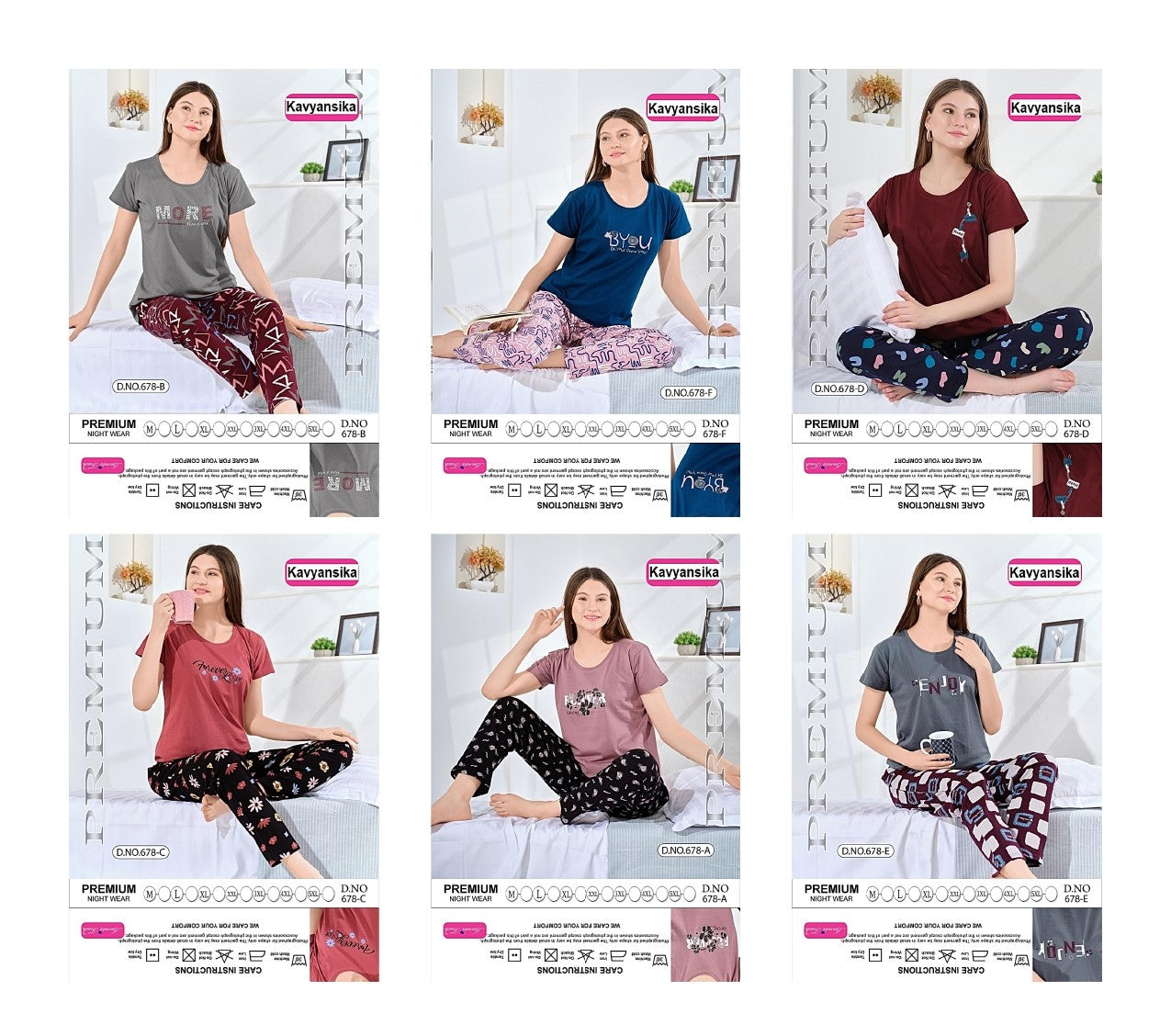 Design 678 Kavyansika Hosiery Pyjama Night Suits Manufacturer