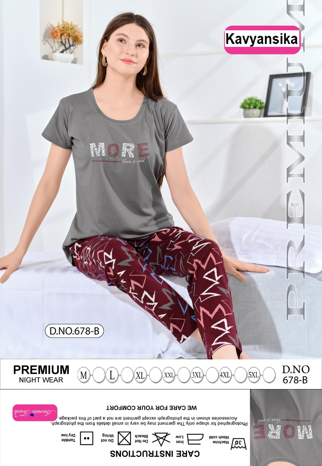 Design 678 Kavyansika Hosiery Pyjama Night Suits Manufacturer