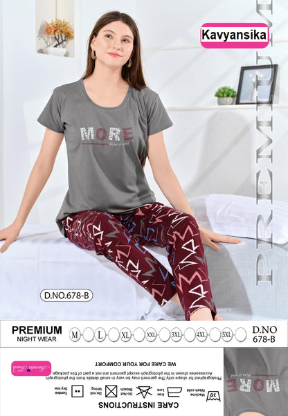 Design 678 Kavyansika Hosiery Pyjama Night Suits Manufacturer