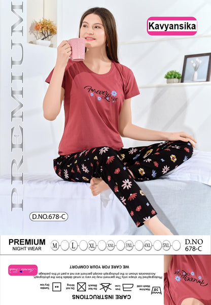 Design 678 Kavyansika Hosiery Pyjama Night Suits Manufacturer