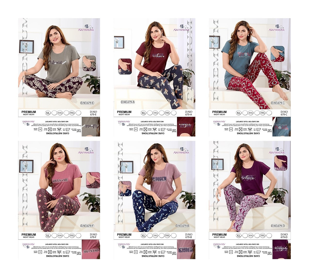Design 679 Kavyansika Hosiery Cotton Pyjama Night Suits Manufacturer Ahmedabad