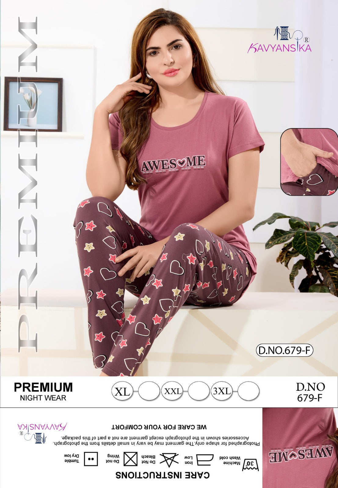 Design 679 Kavyansika Hosiery Cotton Pyjama Night Suits Manufacturer Ahmedabad