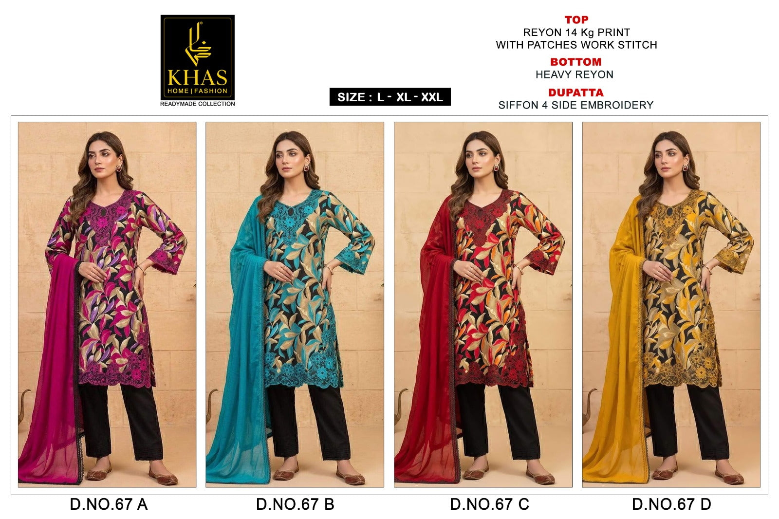 Design 67 Khas Reyon Readymade Pant Style Suits Manufacturer India