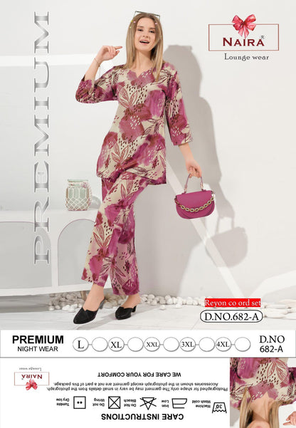 Design 682 Naira Kavyansika Reyon Co Ord Set Wholesale