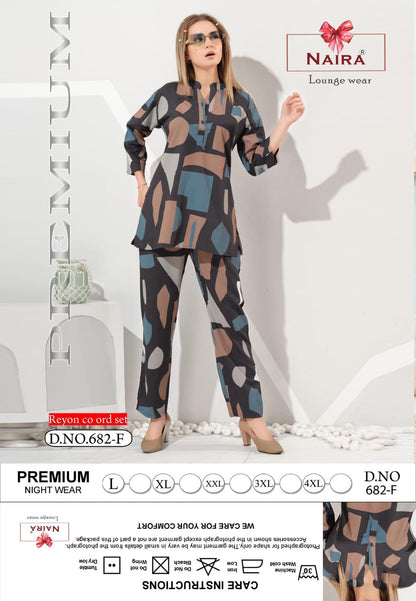 Design 682 Naira Kavyansika Reyon Co Ord Set Wholesale